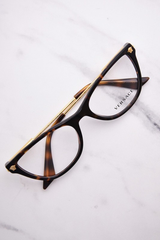 Versace VE3309 108 Eyeglasses Frame Women's Havana Full Rim Cat Eye 54mm gallery