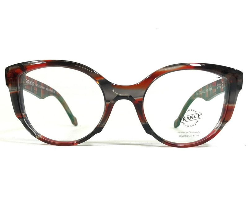 Struktur Eyeglasses Frames The TROUVILLE Red Wave Black Grey Striped 49-20-145