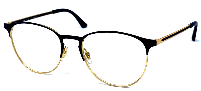 RAY-BAN RB6375 3051 Black/Gold Split Eyeglasses Frame 53-18-145