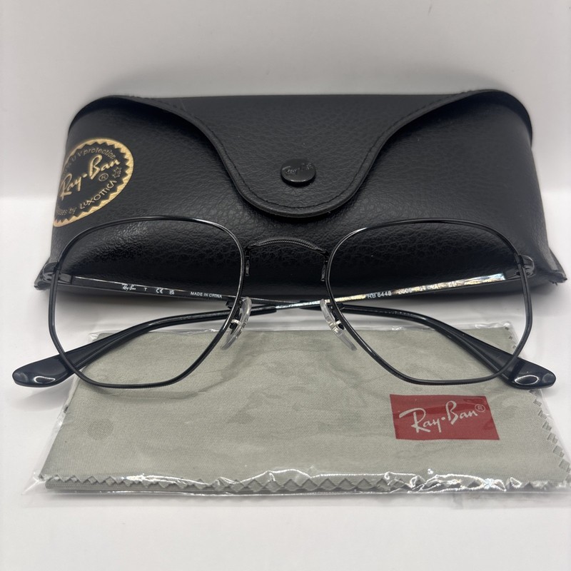 Ray-ban Rb6448 2509 Black Geometric Eyeglasses Frames 51-21-145