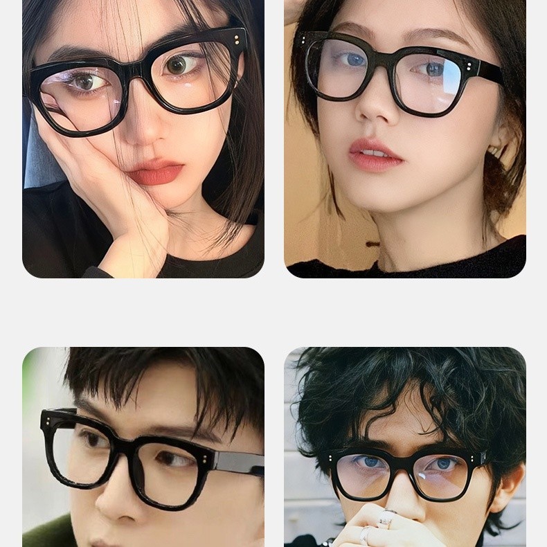 Vintage Thick Black Square Eyeglasses Frame Retro Acetate Eyewear for Men Women gallery