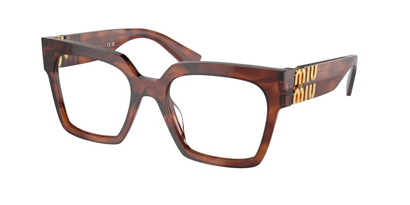 Miu Miu MU 4UV stripped tobacco 11Q1O1 Eyeglasses