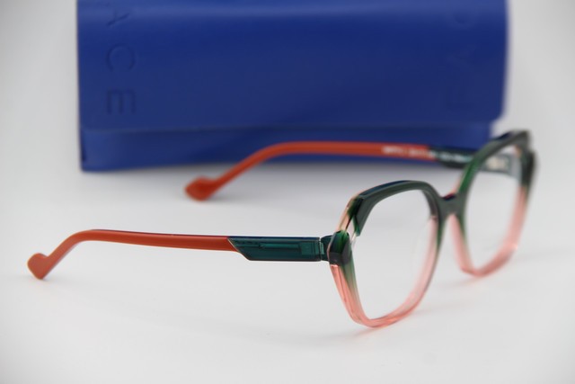 NEW FACE A FACE WITTY 2 COL 1946 GREEN PINK FADE AUTHENTIC EYEGLASSES 53-17 gallery