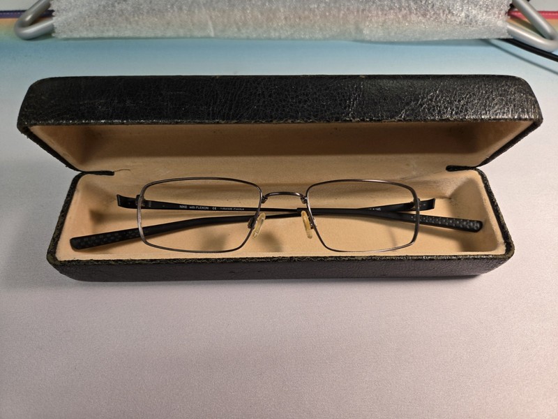 Nike Flexon 4191 072 Black Metal Half Rim Eye Glasses Frames 49 18 145 Mens