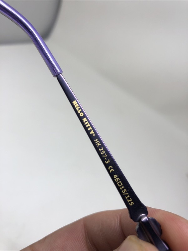 HELLO KITTY EYEGLASS FRAME HK 257-3 46-15-125 black purple flex hinge kids 2352 gallery