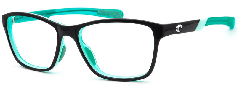 COSTA DEL MAR MAURITIUS OCR 110 122 SHINY BLACK GREEN AUTHENTIC EYEGLASSES 53-16