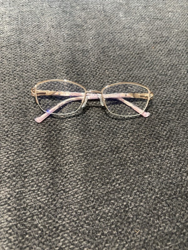 Marchon Tres Jolie Accessories Gold and Pink Glasses Pink and Purple Rhinestone
