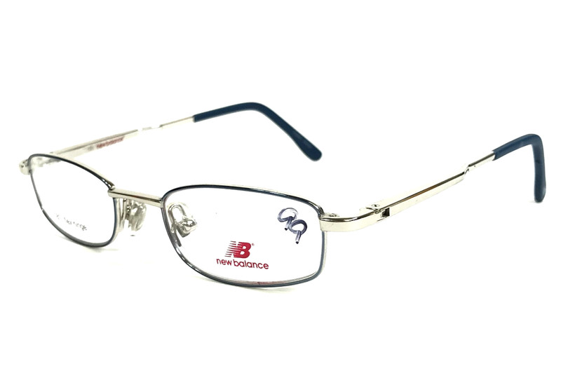 New Balance Kids Eyeglasses Frames NBK-7-3 Silver Rectangle Wire Rim 40-16-120