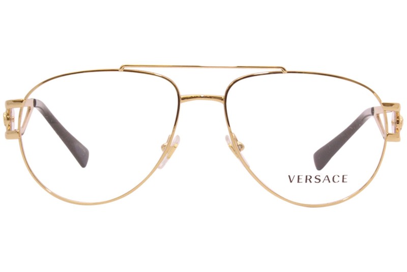 Versace 1269 1002 Eyeglasses Frame Men's Gold Full Rim Pilot Optical Frame 57mm gallery