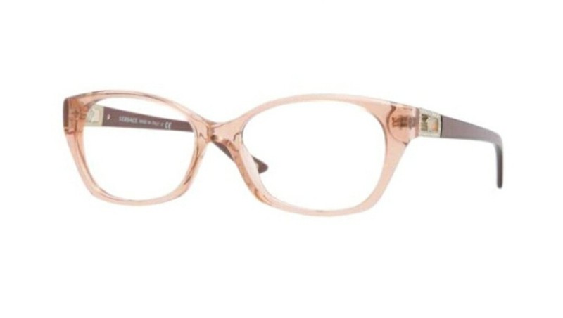 New VERSACE Eyeglasses VE 3170-B 772 Brown Transparent Frames w/ Crystals 52 mm gallery