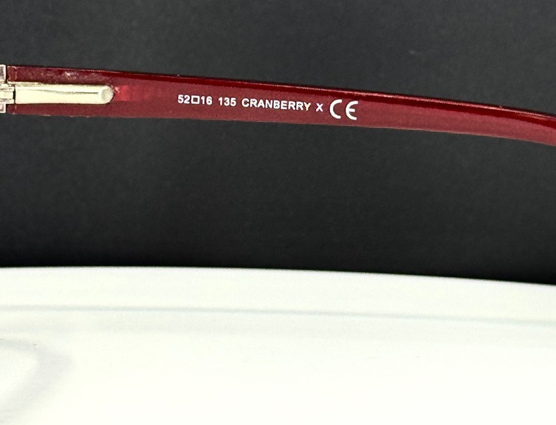 VTG BELLISSIMA BL633 CRANBERRY Womens Burgundy Oval Eyeglasses FRAMES ONLY gallery