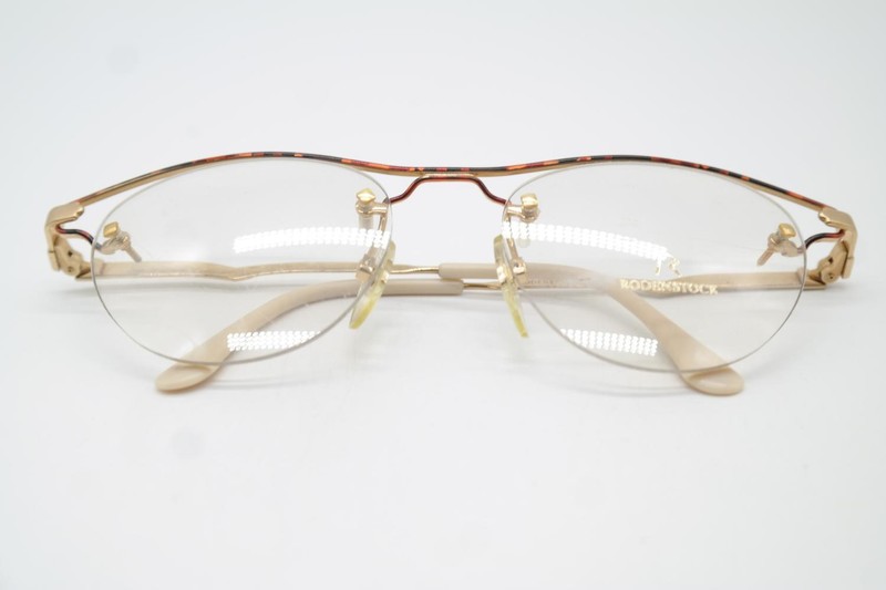 Vintage Glasses Rodenstock R0640 Gold Copper Black Half-Rim Eyeglass Frame gallery