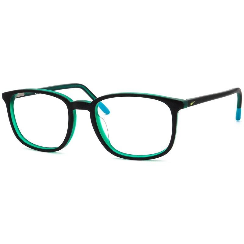 Nike Junior Eyeglasses 5542 017 Matte Black/Teal Nebula Square Frame 49[]17 130 gallery