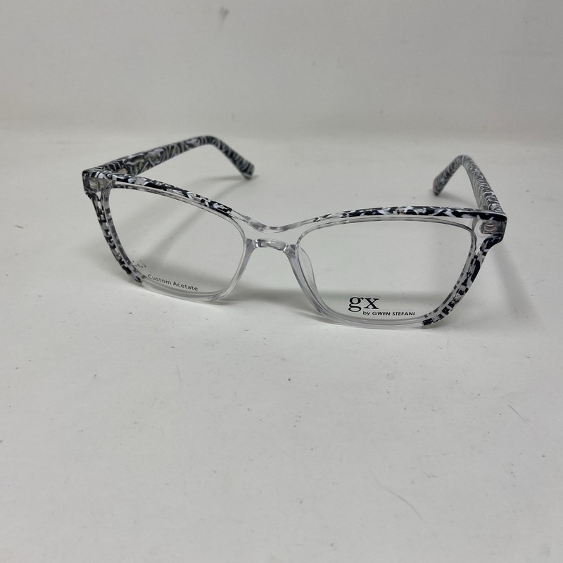GX BY GWEN STEFANI GX114 52-16-135 B:40 Clear White Black Flex Hinge HU35