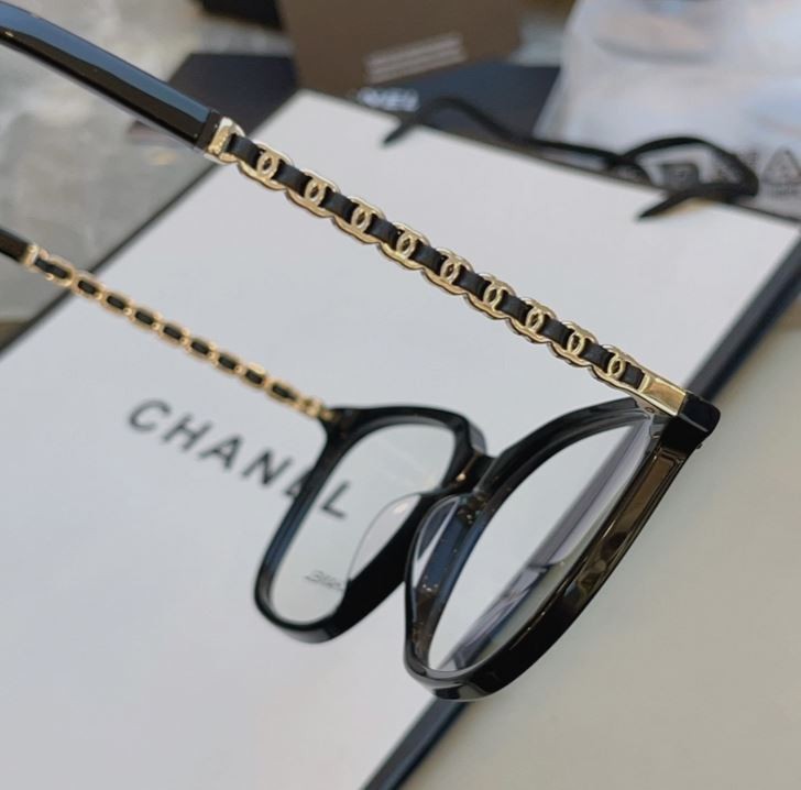Chanel 3435 black rectangular frame transparent lenses 54 20-140 women's glasses gallery
