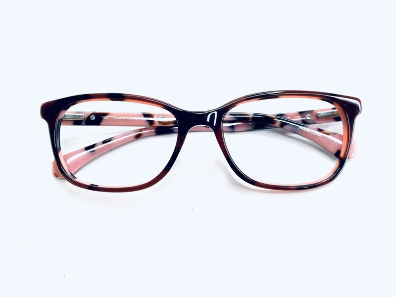 New Calvin Klein Eyeglasses Wayfarer Pink Brown Tortoise CKJ304 621 52 17 135 gallery