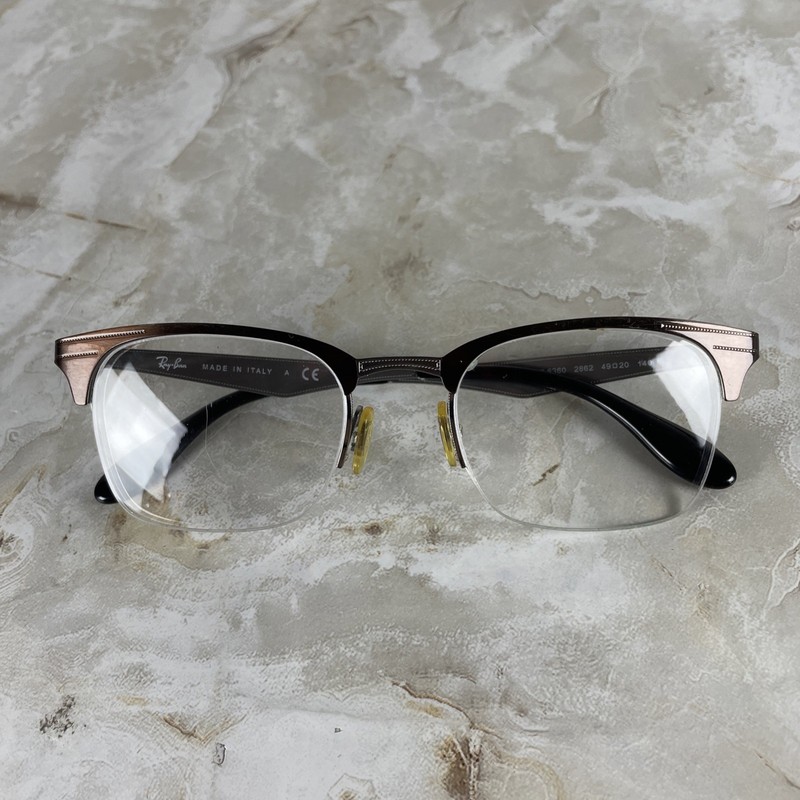 Ray-Bay RB 6360 2862 Brass Brown Eyeglasses FRAMES ONLY 49-20-140 Italy gallery