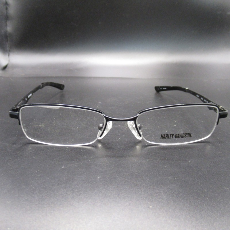 Harley-Davidson HD 353 SBLK Men’s Semi-Rimless Eyeglass Frames 49-17-130 Skull
