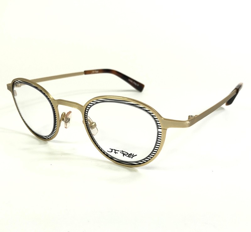 JF Rey Eyeglasses Frames JF2704 5505 Gold Gunmetal Matte Round 46-21-146 gallery