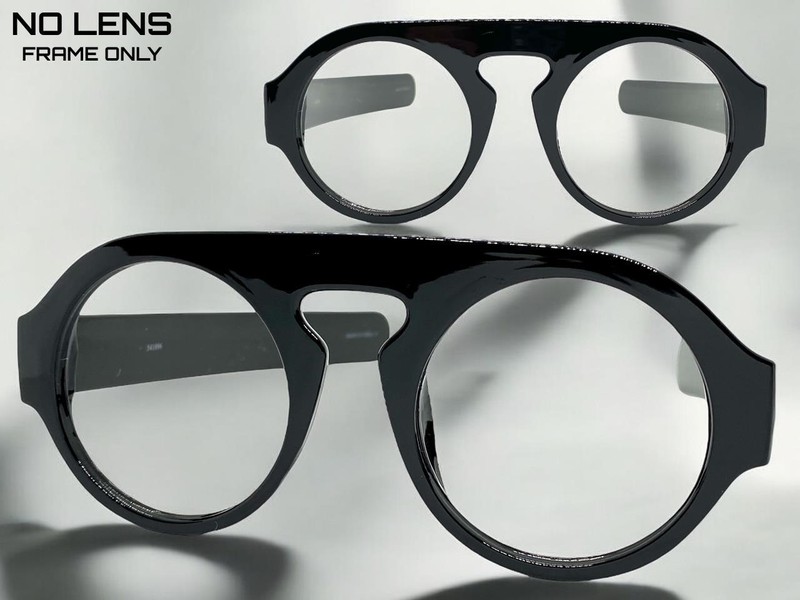 Oversized Exaggerated Retro Large Black Lensless Eye Glasses Frame Only NO Lens