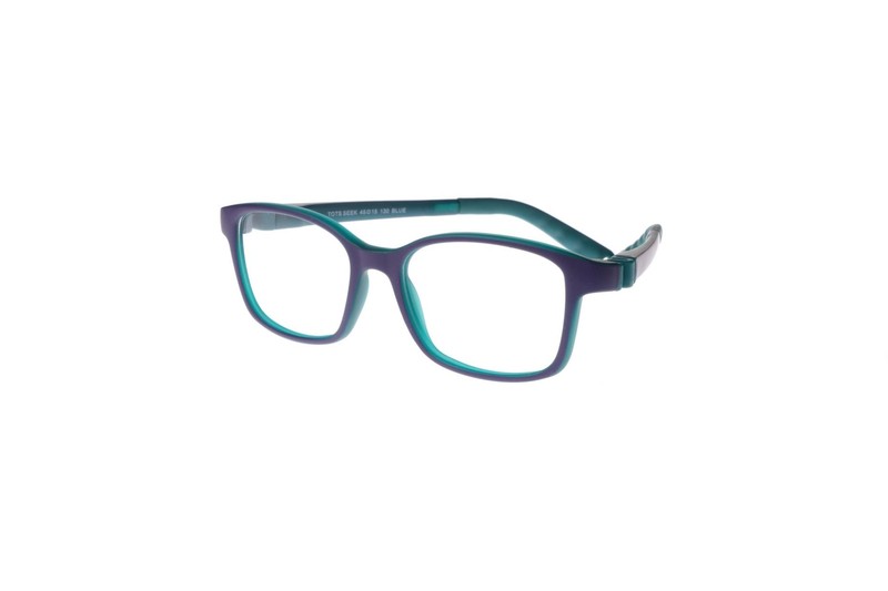 New TOTS Blue on Green SEEK Eyeglasses for KIDS 45/15/130 with Case & Strap