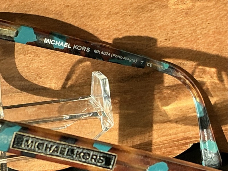 Michael Kors Brown Teal Blue Tortoise Rectangular Glasses MK4024 (Frames Only) gallery