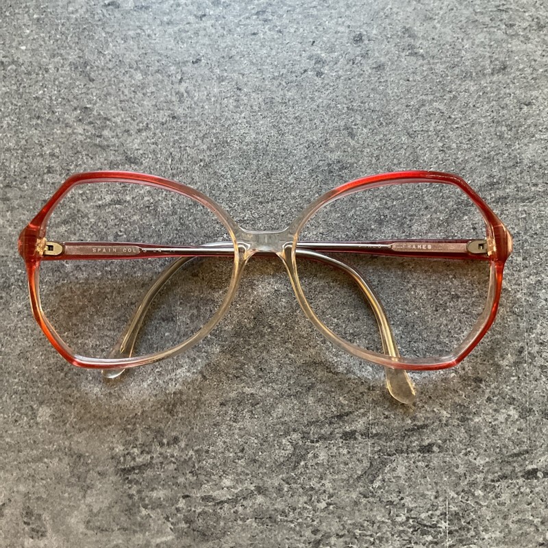 Vntg. World Of Frames SPAIN COL.3 54-18 Red Crystal Full Rim Eyeglasses Frame G1
