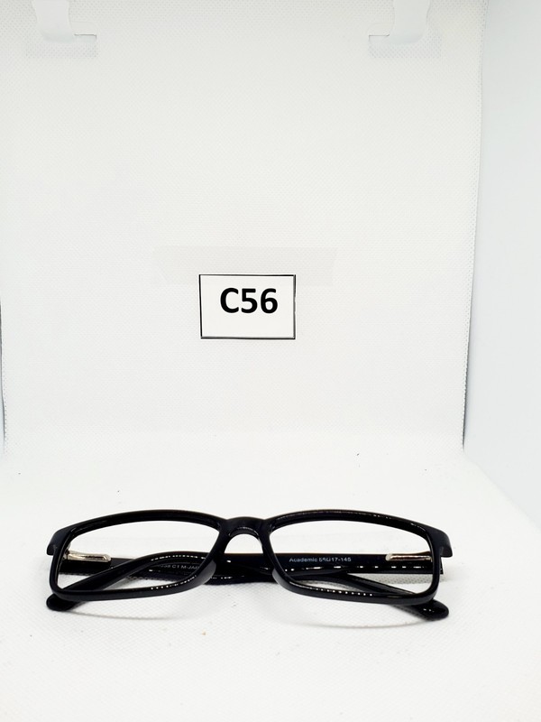 EYEGLASSES plastic full rim black academic 56-17 145 p8038 c1