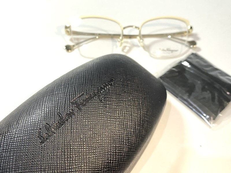 Salvatroe Ferragamo SF 2182 721 Light Gold Eyeglasses 53mm with Case Made Italy gallery