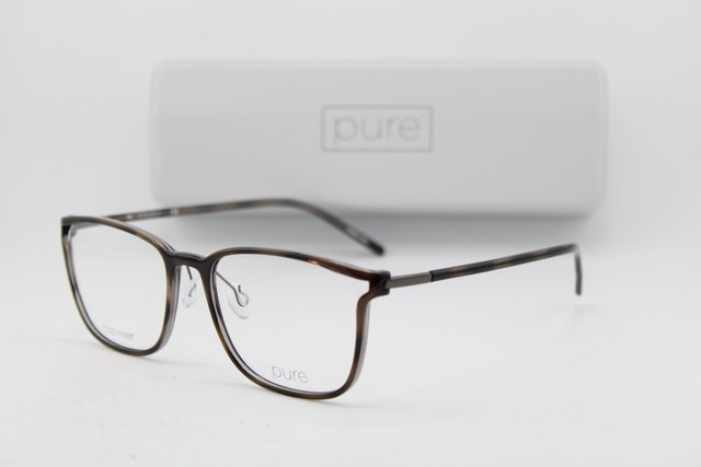 NEW PURE AIRLOCK 2000 215 HAVANA GUNMETAL COLD INSERT AUTHENTIC EYEGLASSES 53-17