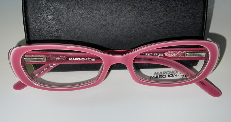 Marchon NYC Kids Eye Glass Frames Bella 630 Pink Breeze Hearts 44 15 125