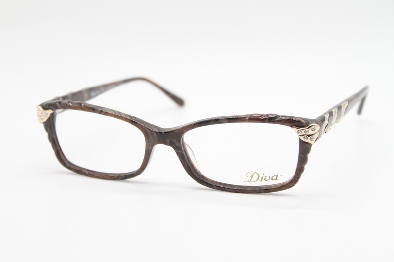NEW DIVA 5479 C.CQ0 BROWN GOLD AUTHENTIC EYEGLASSES 53-17