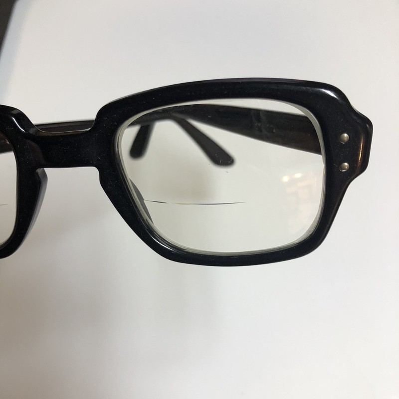 VTG USS Military Issue Eyeglasses Frames Black Square 4 1/2-5 3/4 48-24 USA gallery