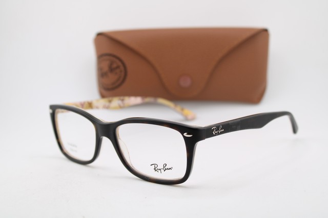 NEW RAY-BAN RB 5228 5409 BLACK LETTERPRINT AUTHENTIC EYEGLASSES 53-17