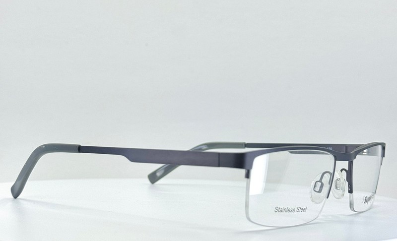 SUPERFLEX SF-496 C.3 Grey Unisex Rectangle Half Rim Eyeglasses 51-18-135 B:31 gallery