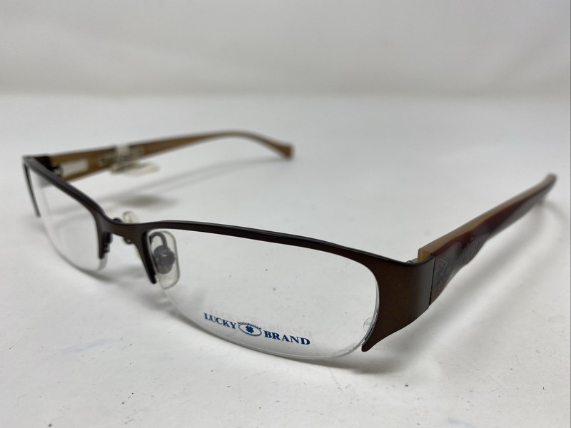 Lucky Brand CASEY BROWN 52-18-135 Metal Half Rim Eyeglasses Frame 375G gallery