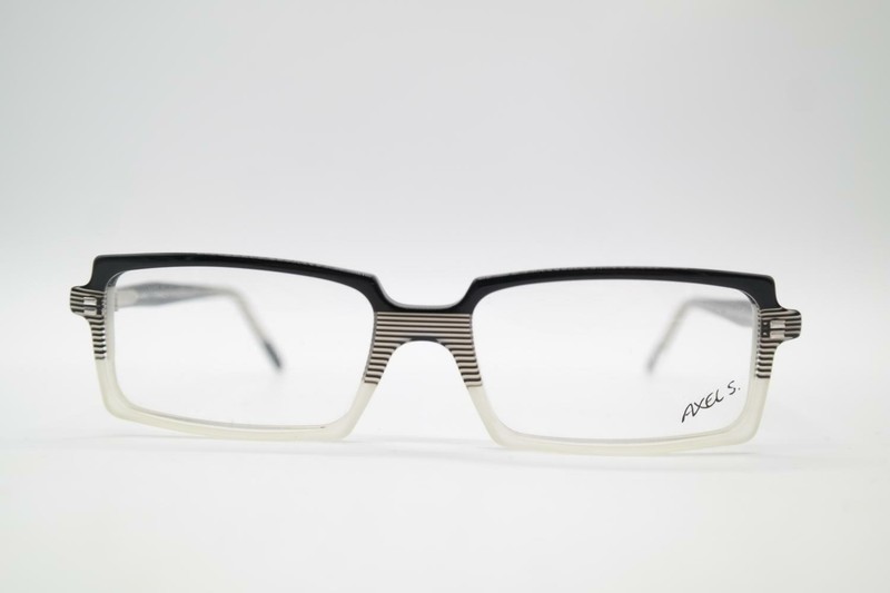 Axel S. Marco 223 Black Beige Square Glasses Frame Eyeglasses New