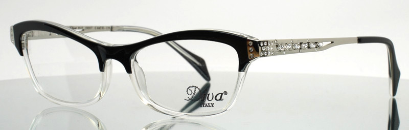DIVA 5517 C.0AT/E Black Clear Womens Cat Eye Full Rim Eyeglasses 53-17-139 B:32