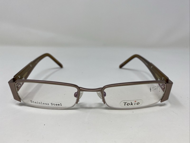 Tokio Eyewear 1691 Brown 48-18-135 Metal Half Rim Eyeglasses Frame MM39
