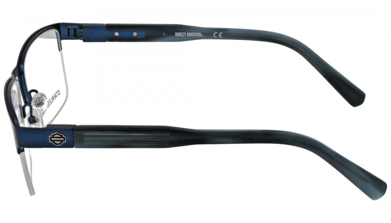 Harley Davidson HD0924 091 Blue Metal Semi Rim Eyeglasses Frame 56-16-145 gallery