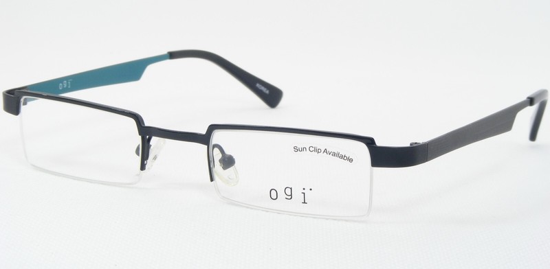 OGI MOD. 2204 753 BLACK /BLUE TEAL EYEGLASSES GLASSES METAL FRAME 44-21-140mm