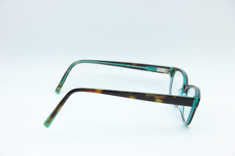 Primary 1065 Tortoise Aqua Petit Rectangle Eyeglasses Frames 50-16-135 gallery