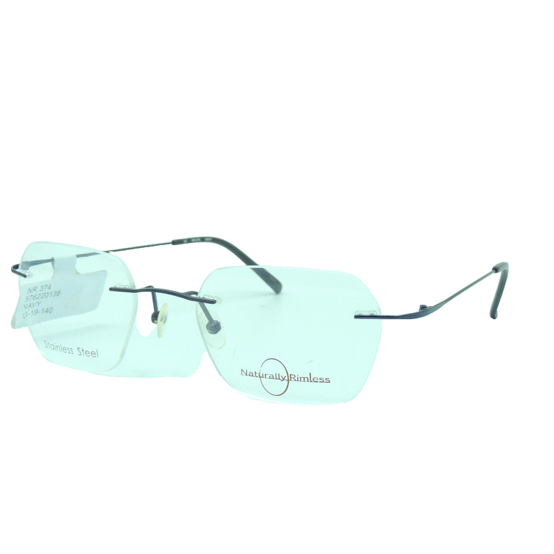 Naturally Rimless NR 374 Navy Rimless Eyeglass Frames 51 19 140