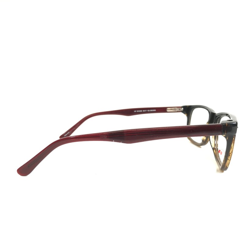 Easyclip Eyeglasses Frames WF EC3285 BROWN Red Square with Clip On Lenses gallery
