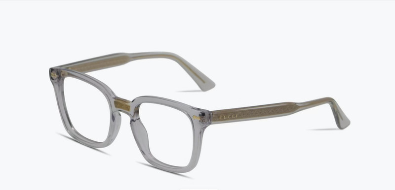 Gucci GG0184O 005MM Transparent Grey Square 50 mm Unisex Eyeglasses OBI