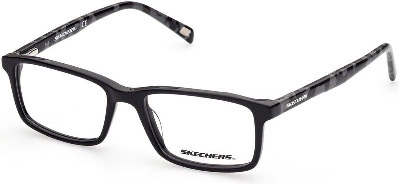 Skechers SE1185 001 Shiny Black Plastic Optical Eyeglasses Frame 47-16-140 RX