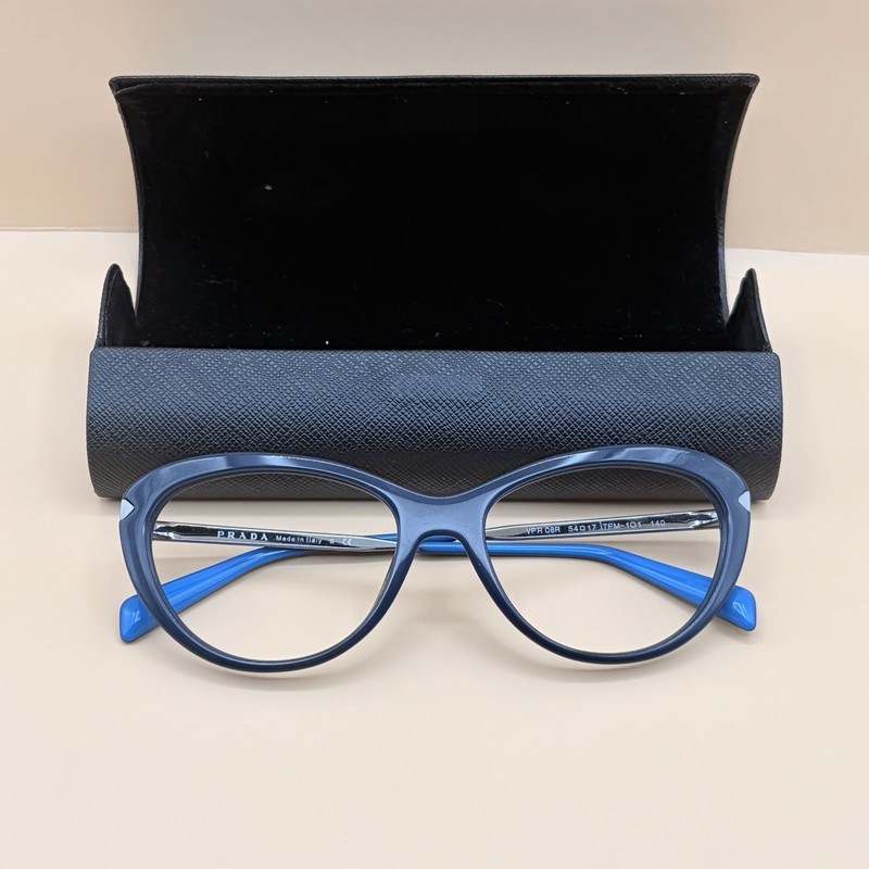 Authentic Prada 08R 54-17-140 Blue TFM-101 With Original Case No Lenses