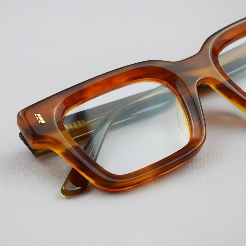 Thick Acetate Square Retro Eyeglasses Frames for Women Men 48 23 148mm Glasses gallery