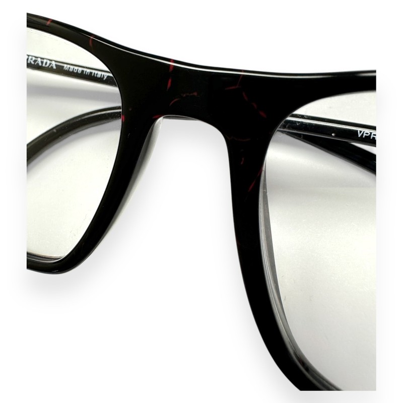 Prada VPR 01W 11F-1O1 Eyeglasses Glasses Polished Black Red Marble 54mm w/case gallery