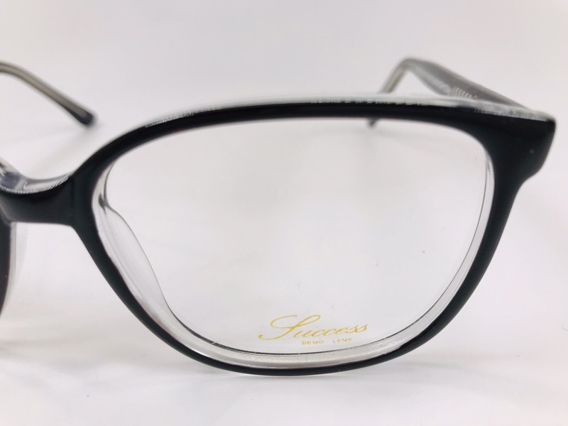 New Designer Inspired SUCCESS SS-122 Black on Crystal Eyeglasses 53mm w/Case gallery